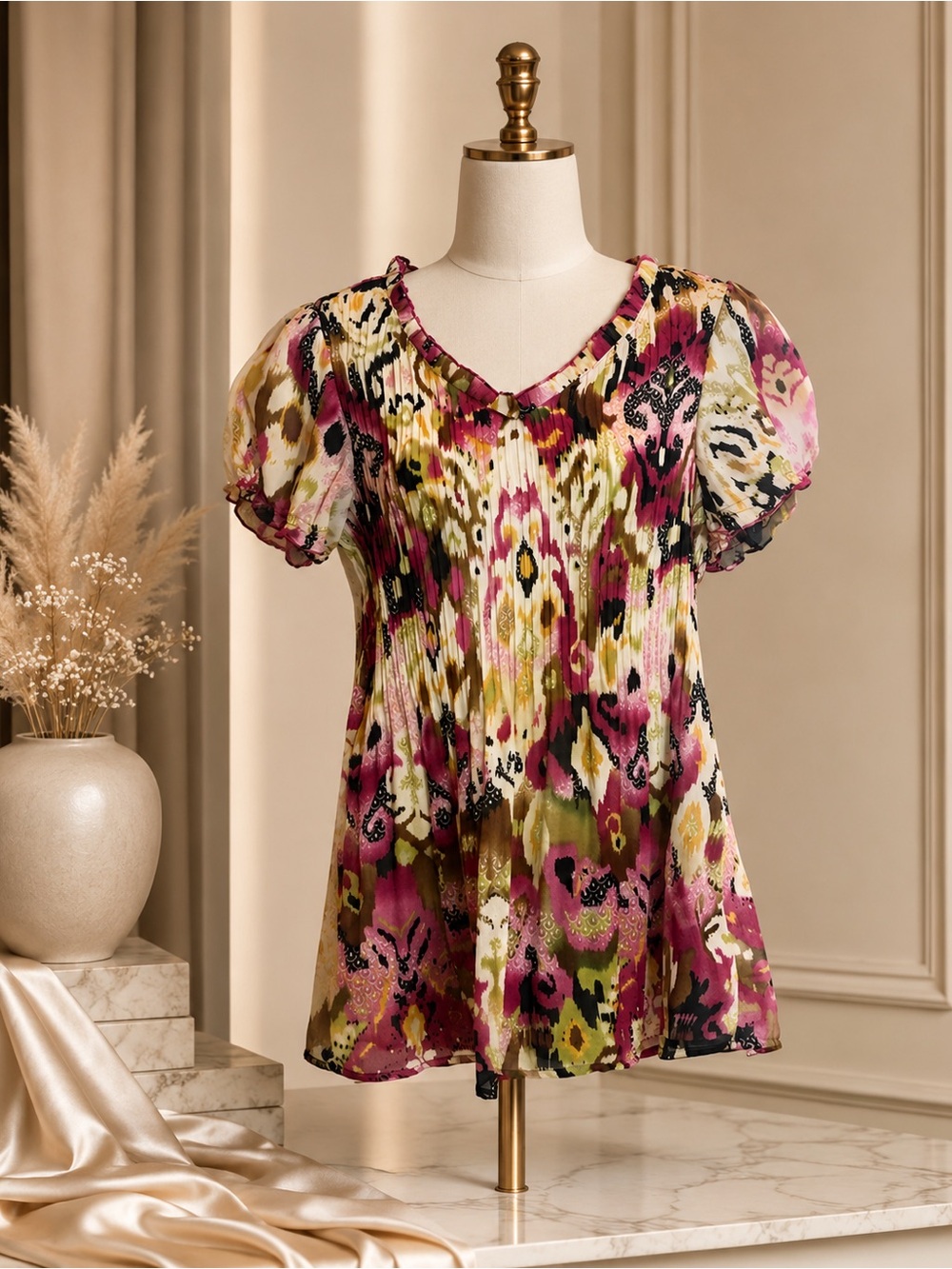 Beautiful multi color short sleeve top